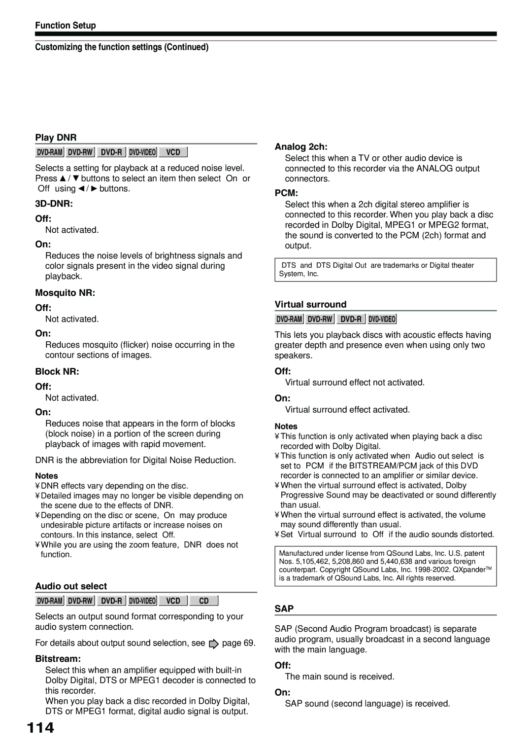 Toshiba D-KR4SU, D-R4SU, D-R4SC owner manual 114 