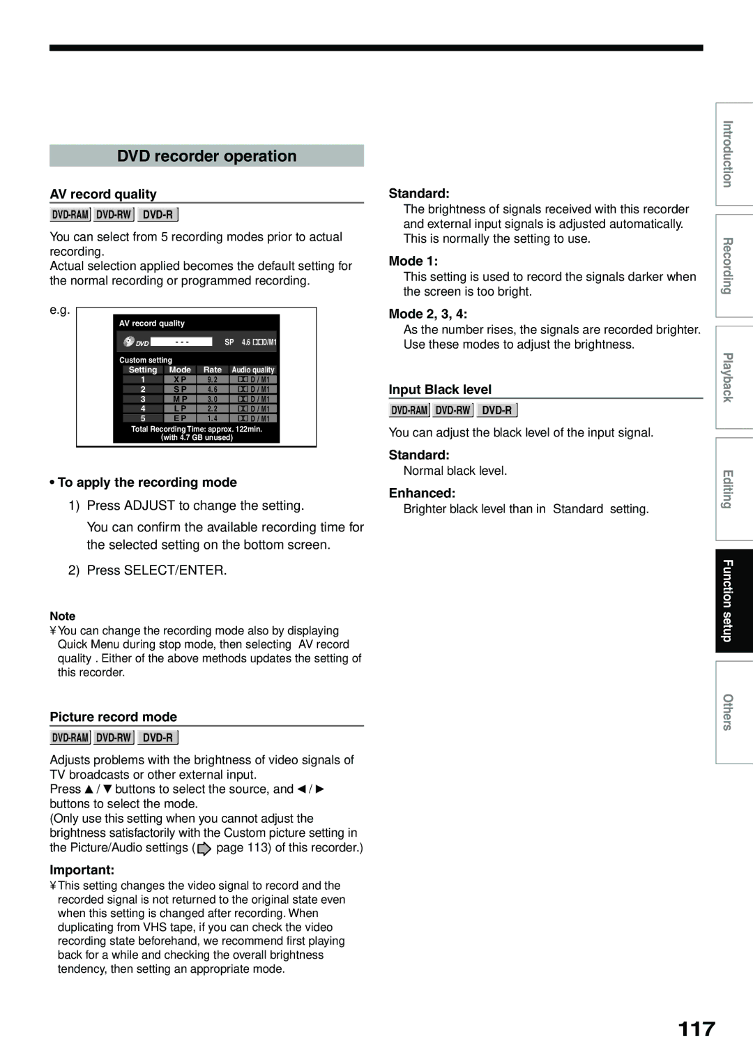 Toshiba D-KR4SU, D-R4SU, D-R4SC owner manual 117, DVD recorder operation 