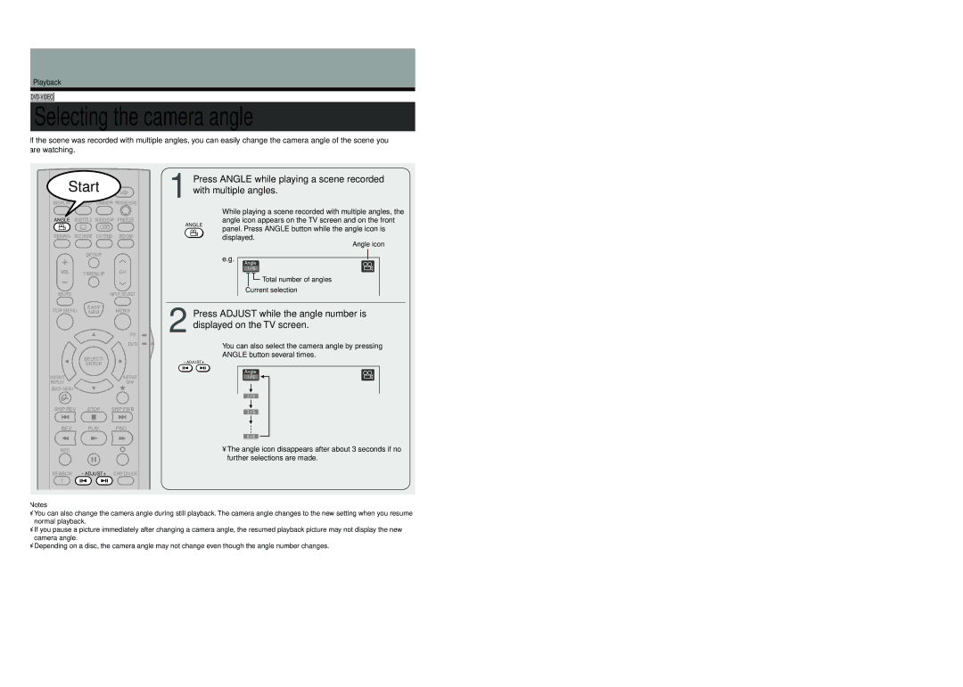 Toshiba D-R4SU, D-KR4SU, D-R4SC owner manual Selecting the camera angle, Angle icon, Total number of angles Current selection 