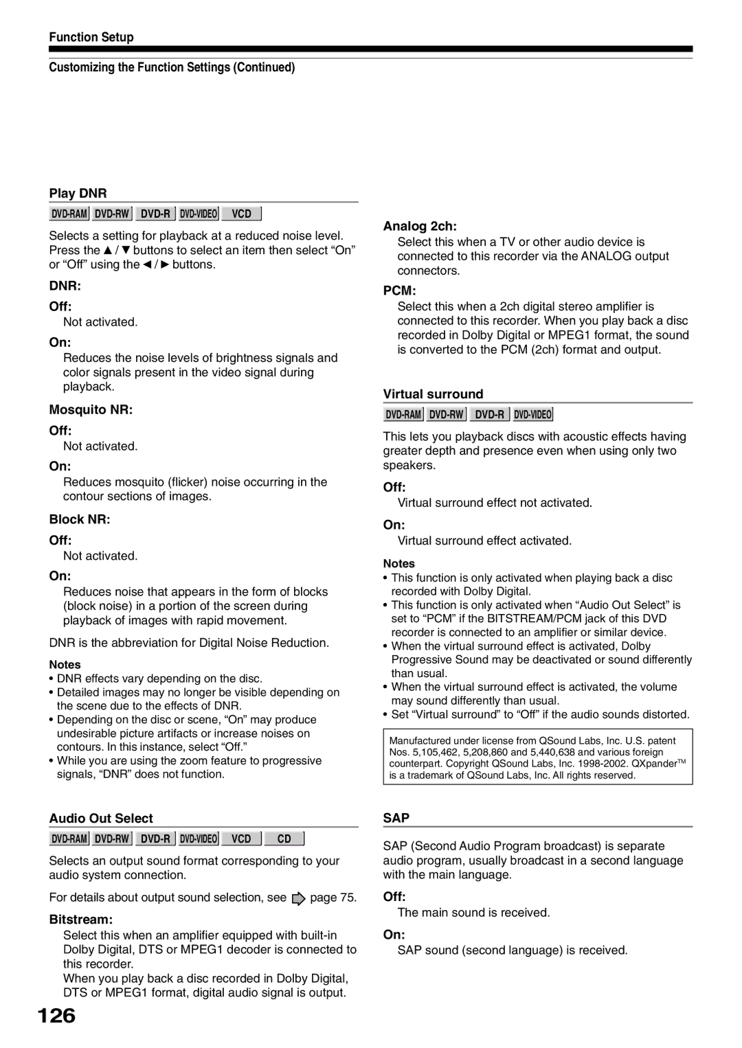 Toshiba D-R1SU owner manual 126 