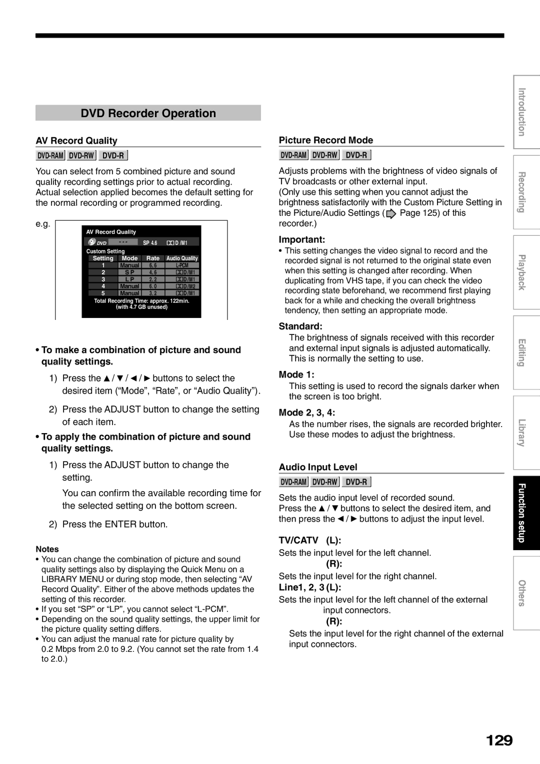 Toshiba D-R1SU owner manual 129, DVD Recorder Operation 