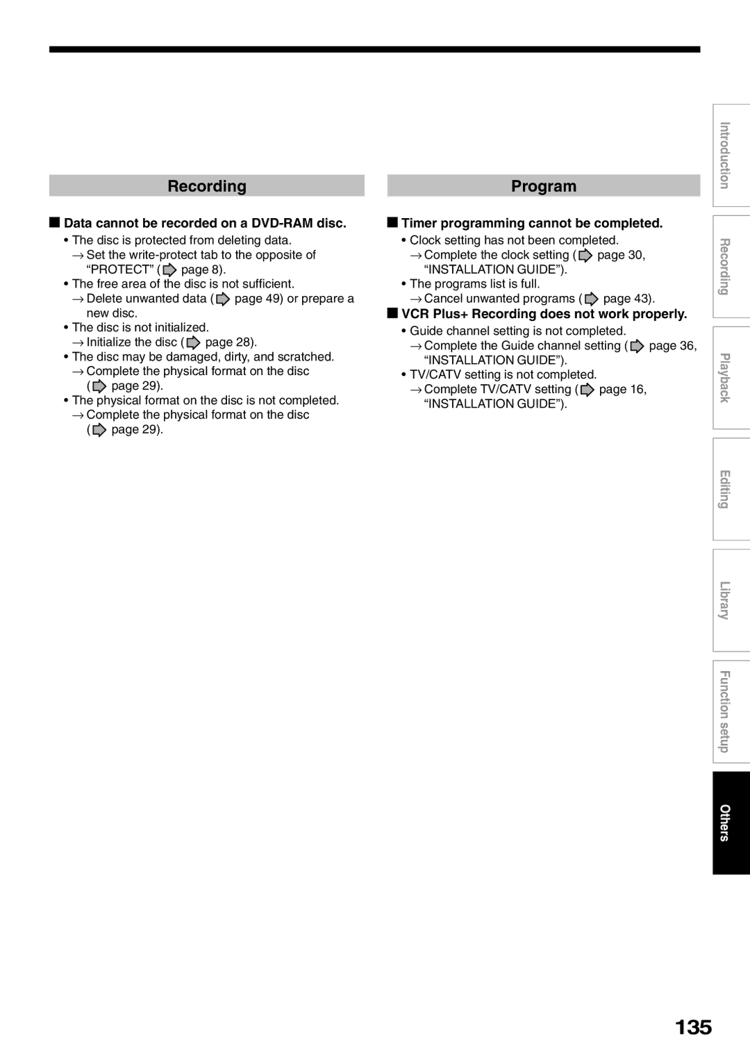 Toshiba D-R1SU owner manual 135, Recording, Program 