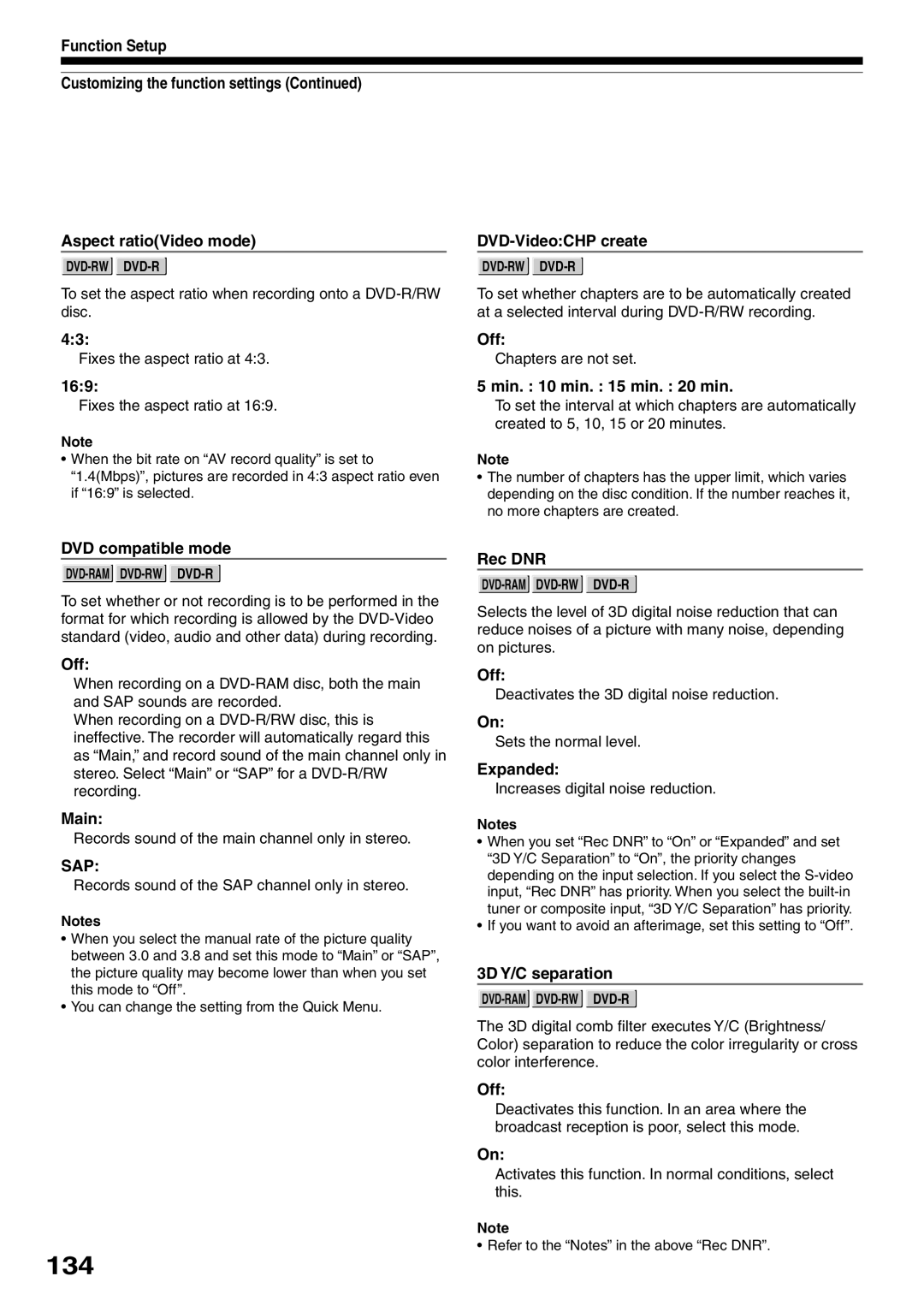 Toshiba D-KR2SU, D-R2SU, D-R2SC owner manual 134 