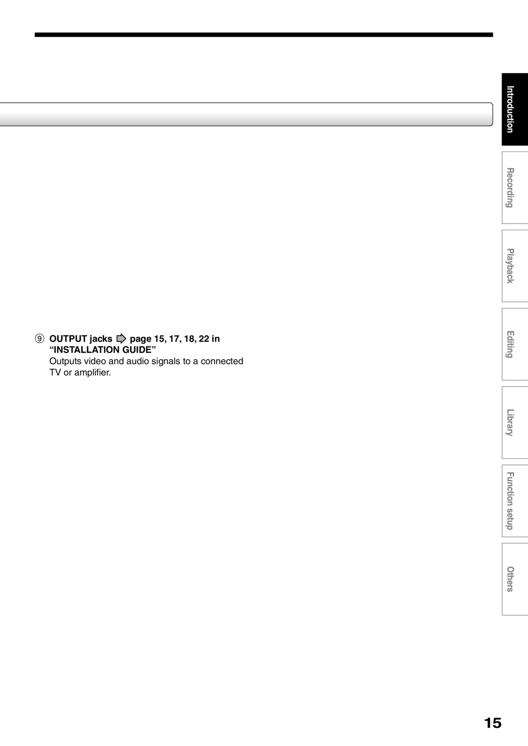 Toshiba D-R2SU, D-R2SC, D-KR2SU owner manual Output jacks page 15, 17, 18, 22 