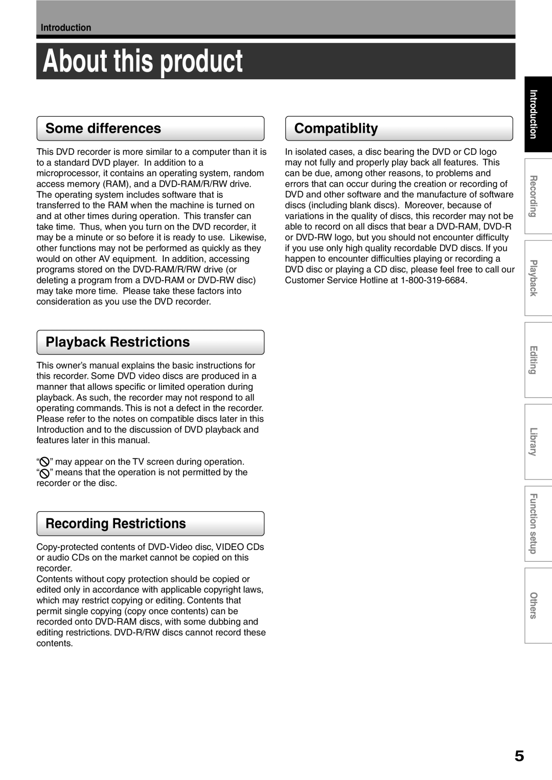 Toshiba D-KR2SU, D-R2SU, D-R2SC owner manual About this product, Some differences Compatiblity 