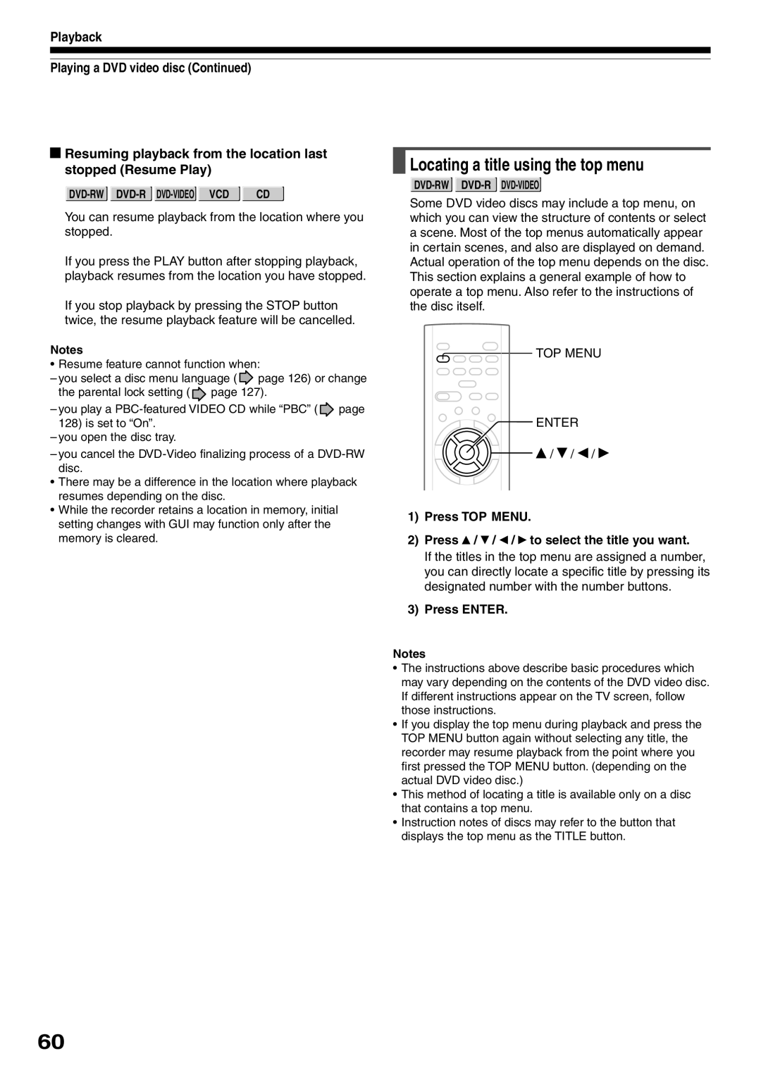 Toshiba D-R2SU, D-R2SC Locating a title using the top menu, Press TOP Menu, Press / / / to select the title you want 