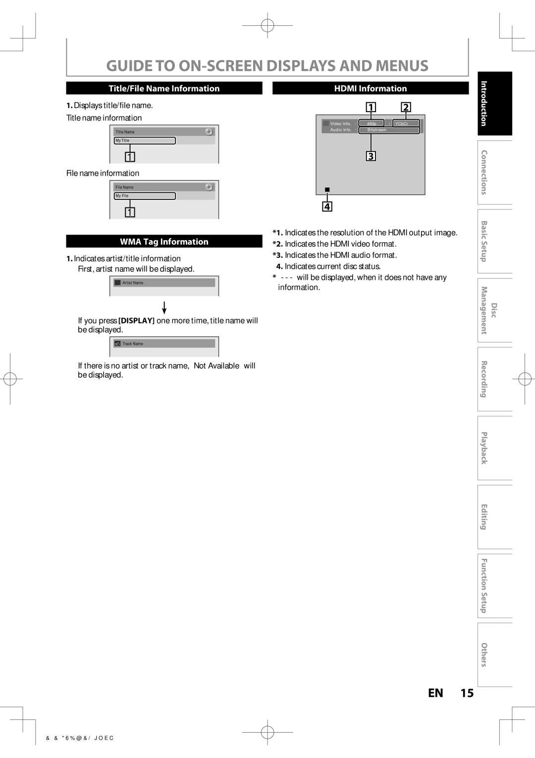 Toshiba D-R400 owner manual Guide to ON-SCREEN Displays and Menus, File name information 