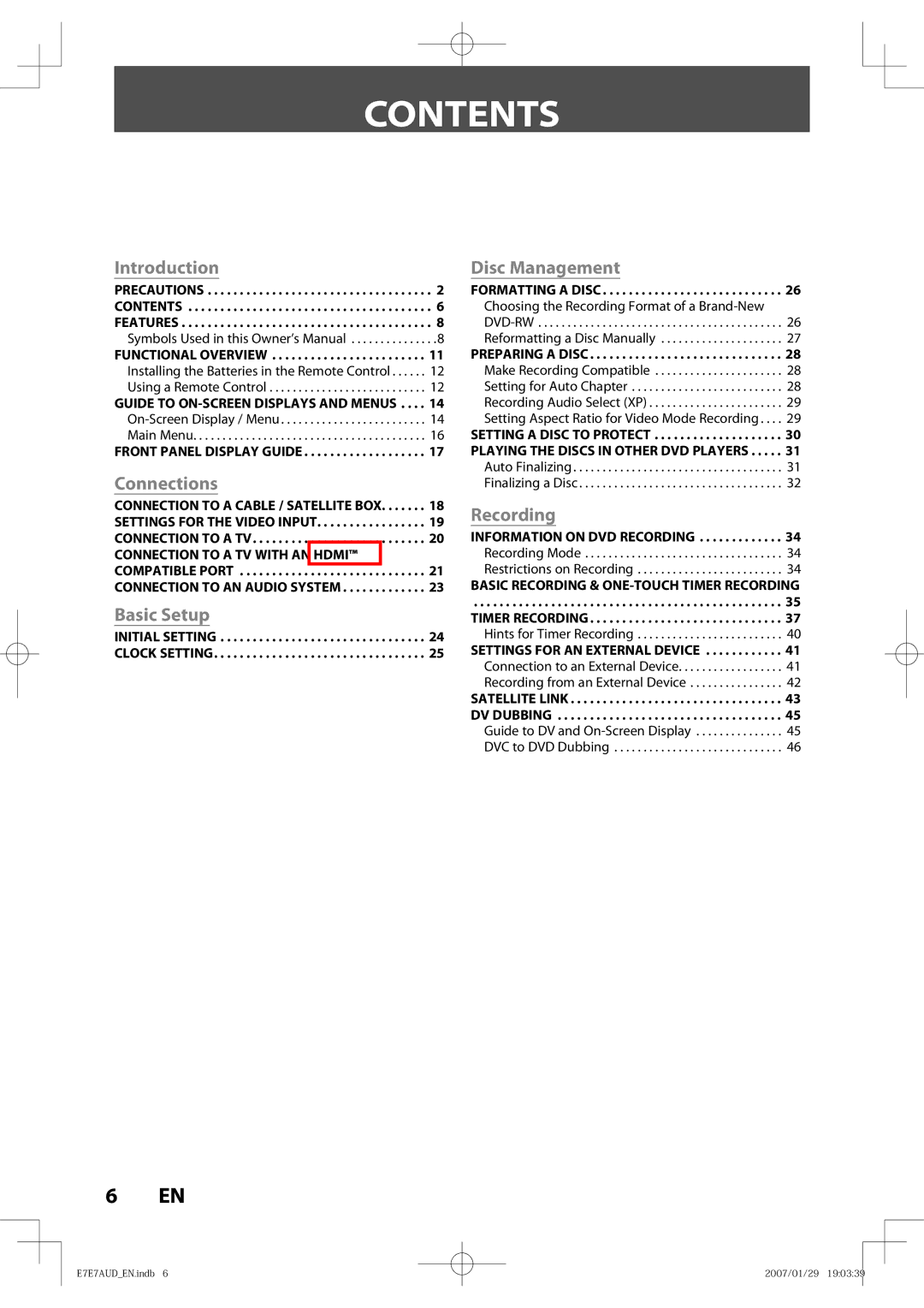 Toshiba D-R400 owner manual Contents 