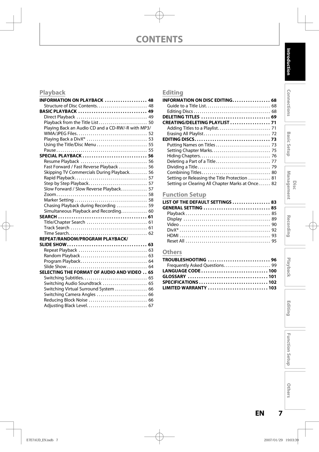 Toshiba D-R400 owner manual Contents 