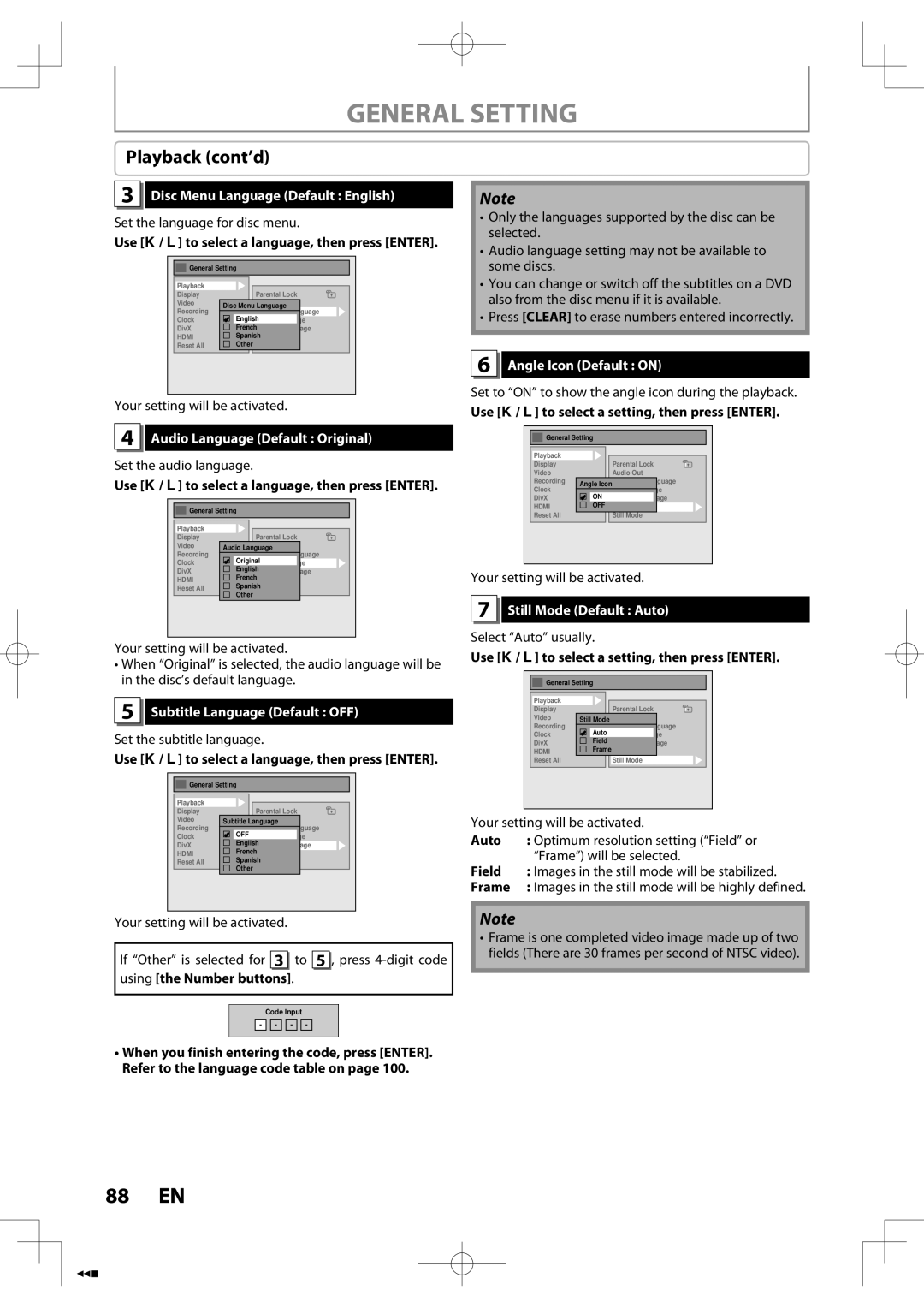 Toshiba D-R400 Disc Menu Language Default English, Audio Language Default Original, Subtitle Language Default OFF 