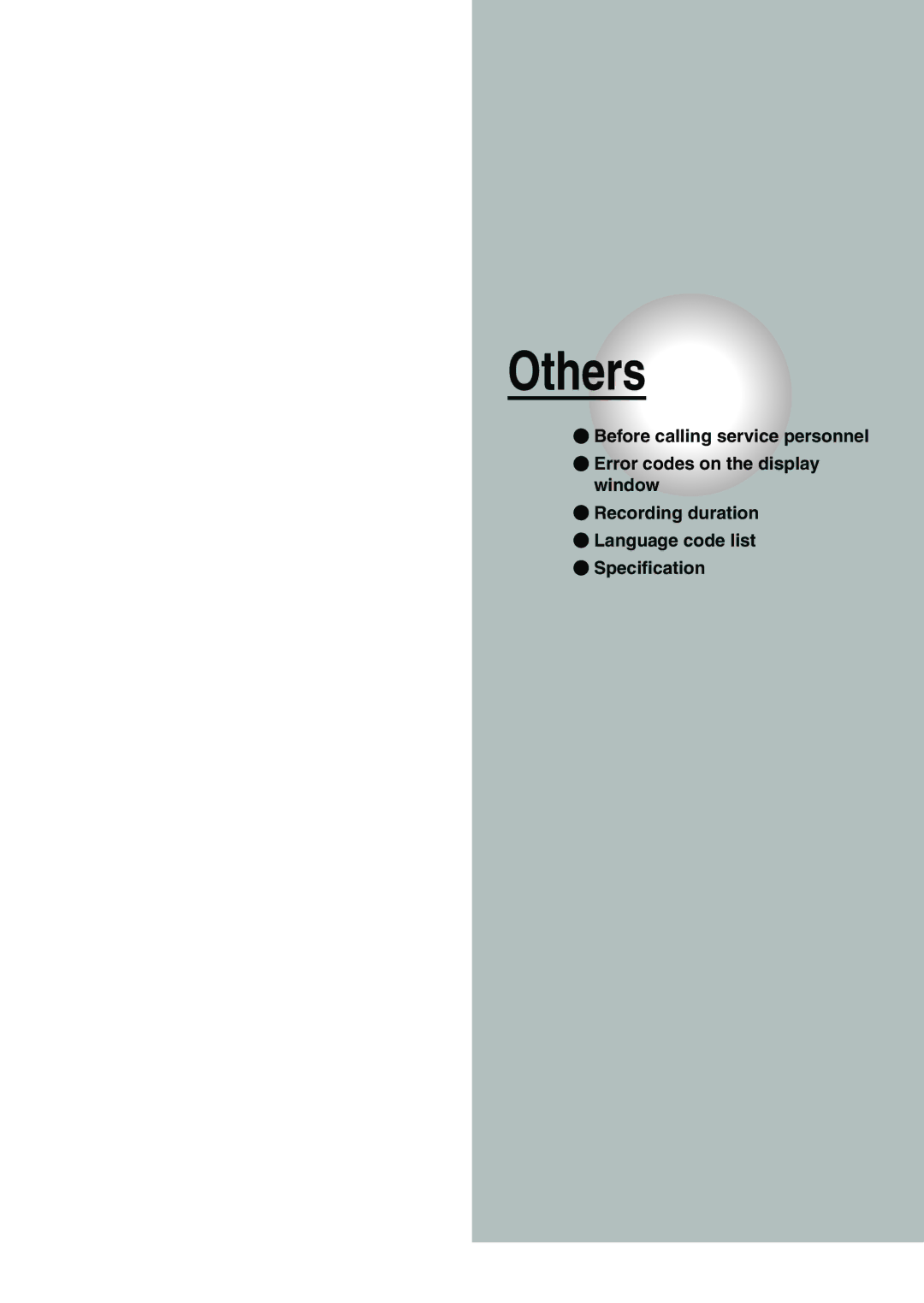 Toshiba D-R4SU owner manual Others 