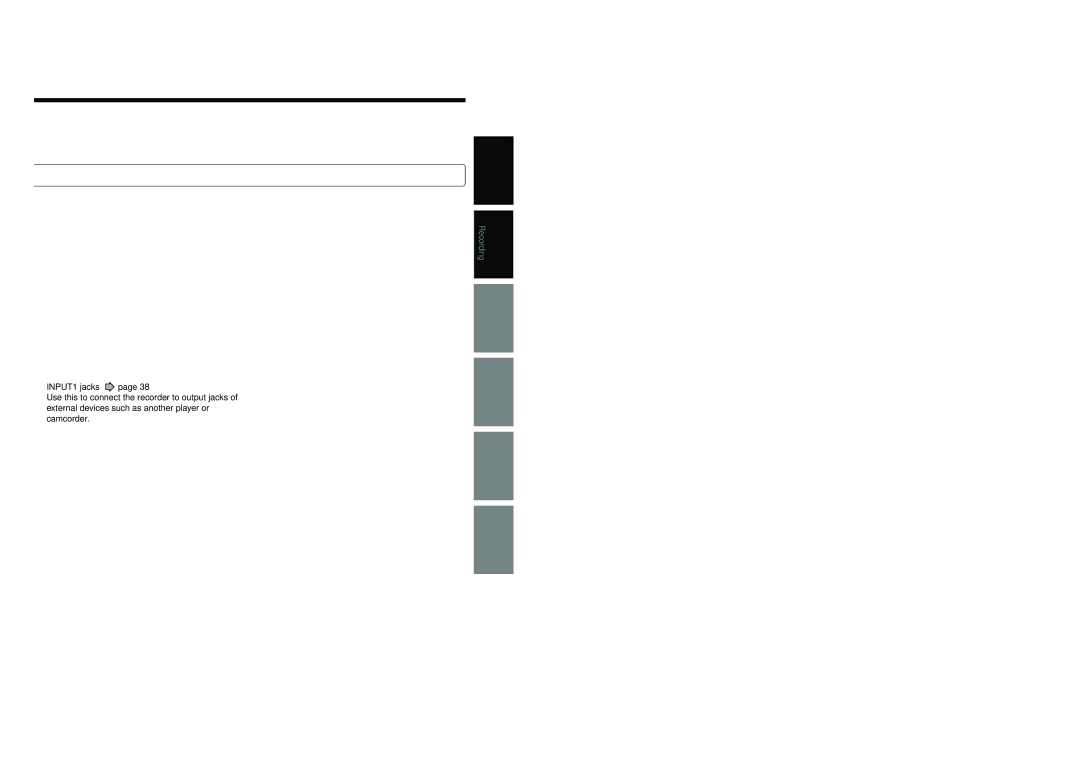 Toshiba D-R4SU owner manual INPUT1 jacks 