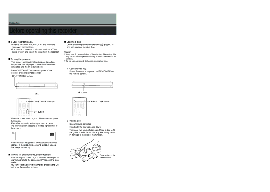 Toshiba D-R4SU owner manual Before operating this recorder 