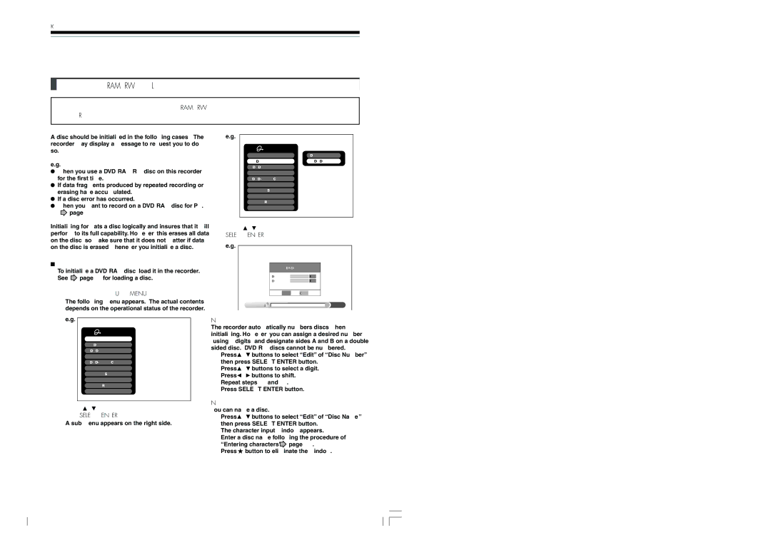 Toshiba D-R4SU owner manual Initializing a DVD-RAM/RW disc Logical format, Recording Before recording 