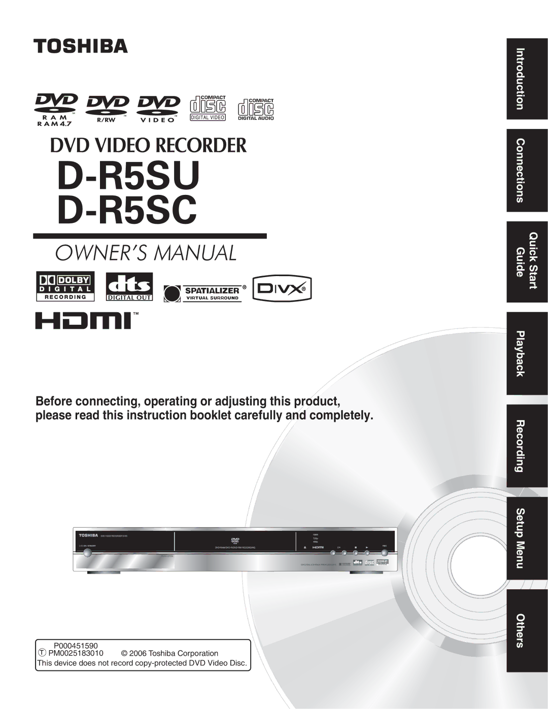 Toshiba D-R5SC, D-R5SU manual /02 !/0 