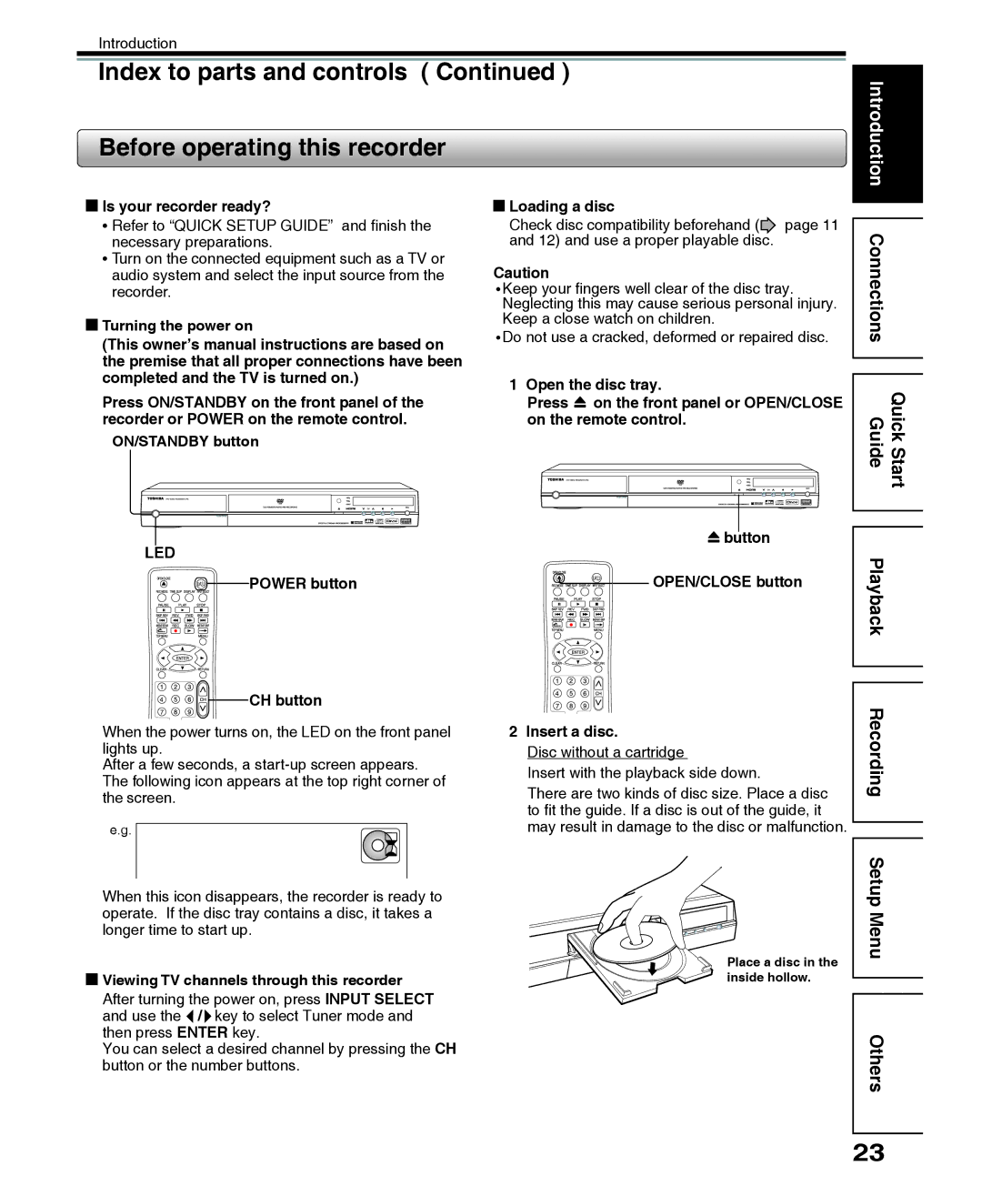 Toshiba D-R5SC, D-R5SU manual Led 