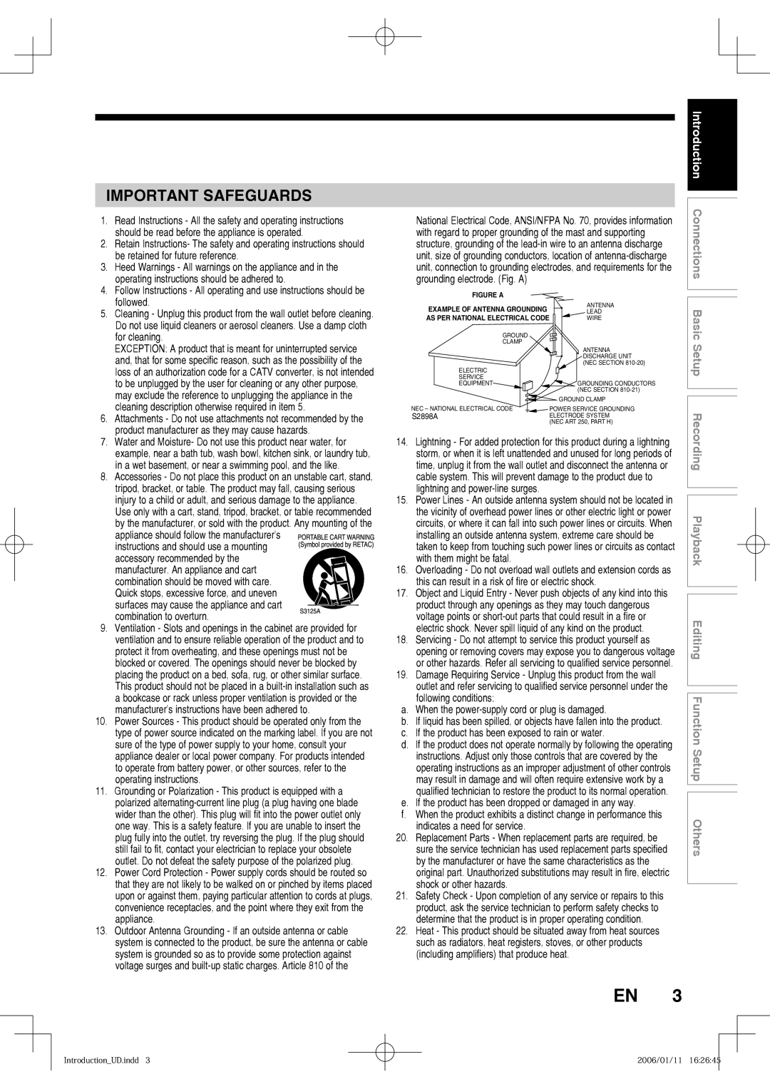 Toshiba D-RW2SC, D-RW2SU manual Important Safeguards 