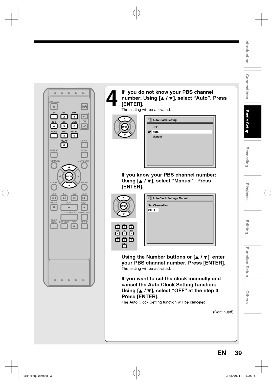 Toshiba D-RW2SC, D-RW2SU manual Setting will be activated 