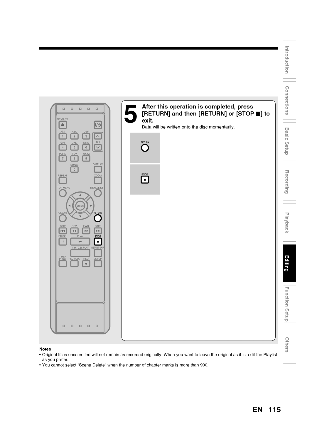 Toshiba D-RW2SU/D-RW2SC manual Editing Function Setup Others 