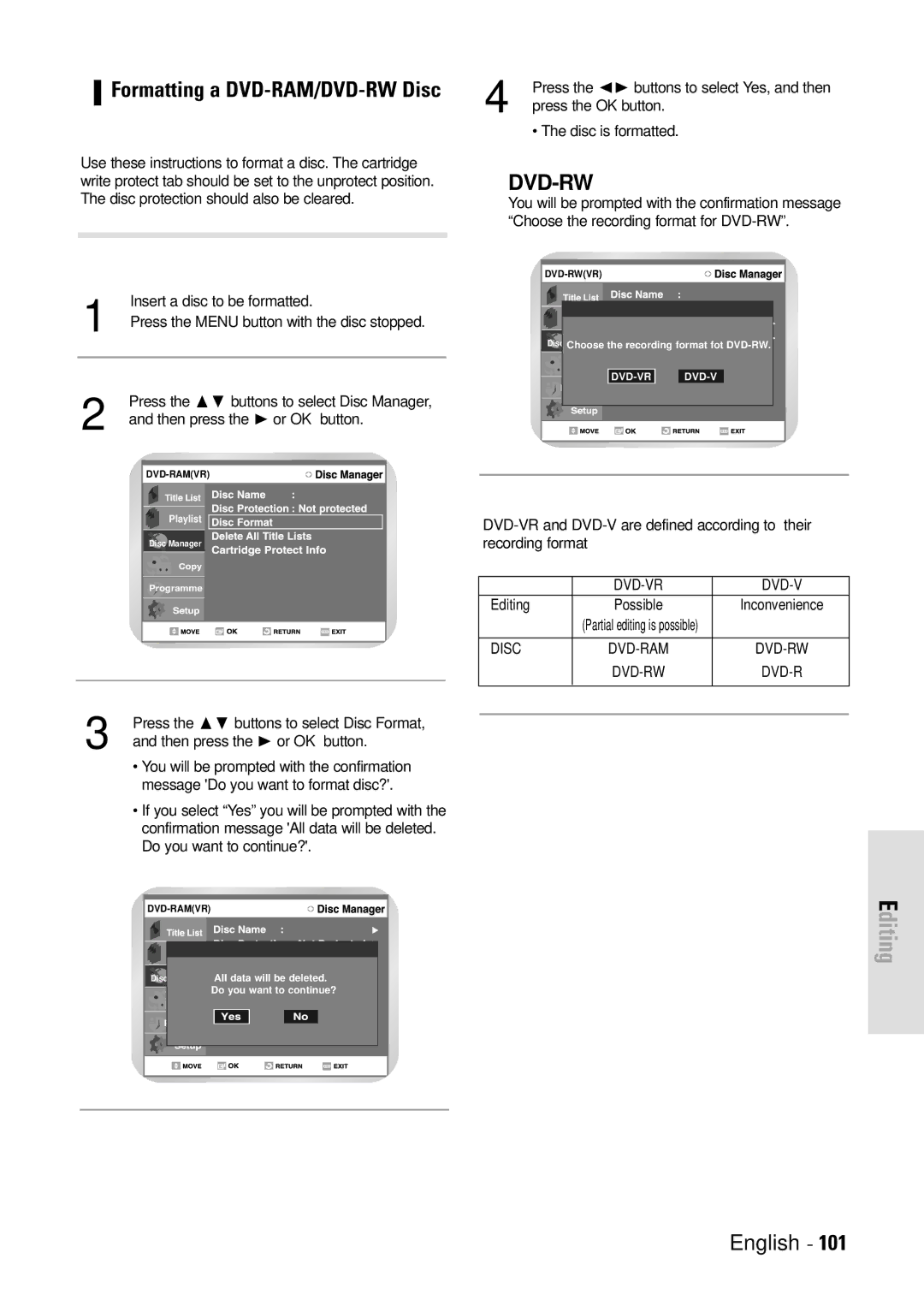 Toshiba D-VR3SB owner manual Dvd-Rw 