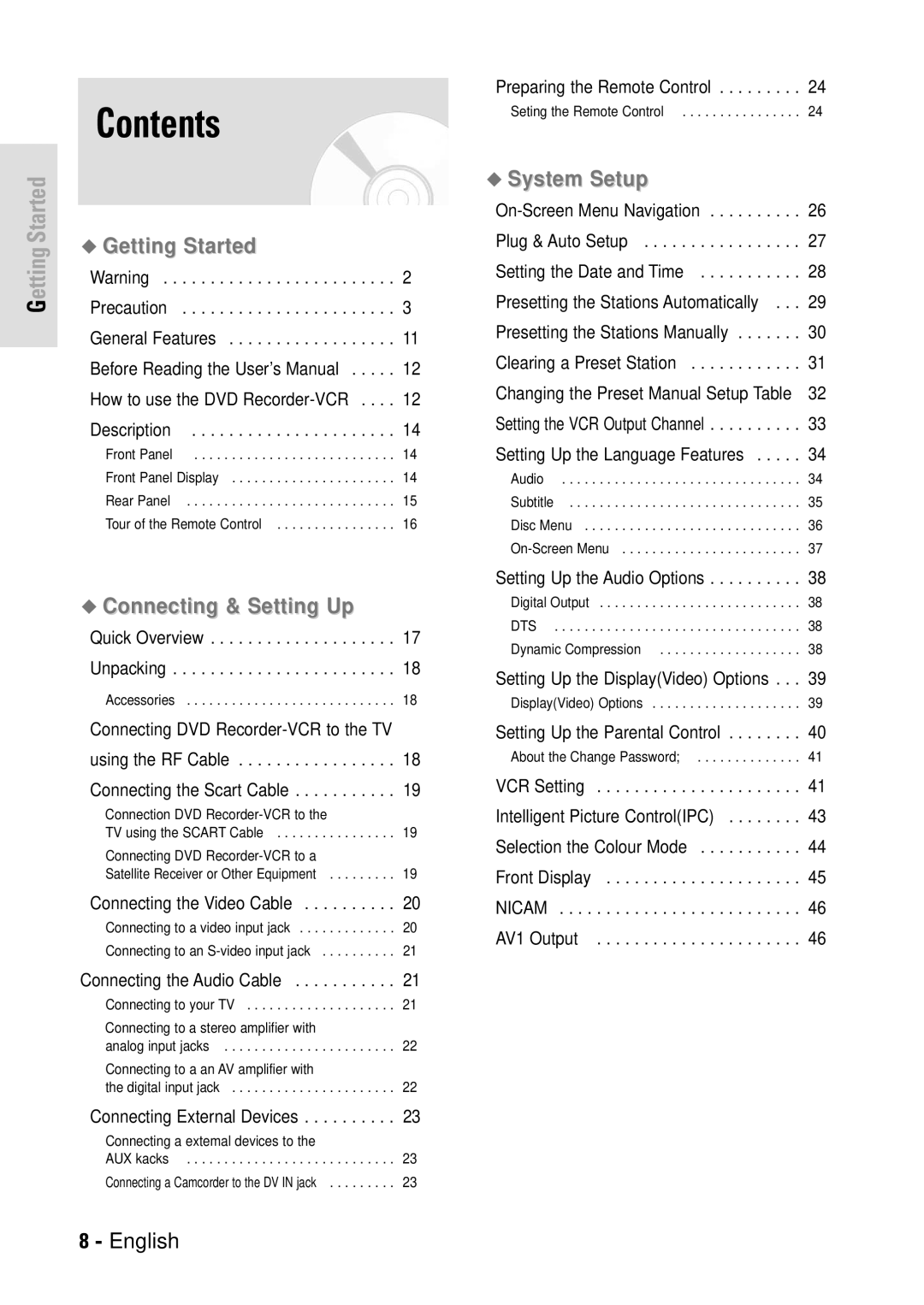 Toshiba D-VR3SB owner manual Contents 