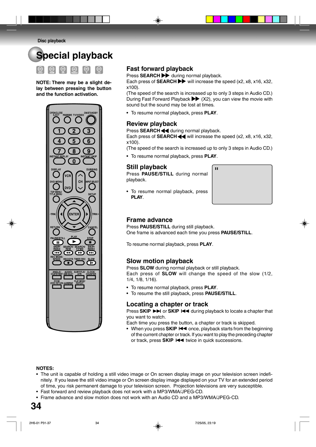 Toshiba D-VR4XSU owner manual Special playback 