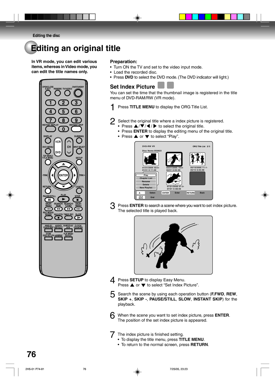 Toshiba D-VR4XSU owner manual Set Index Picture 