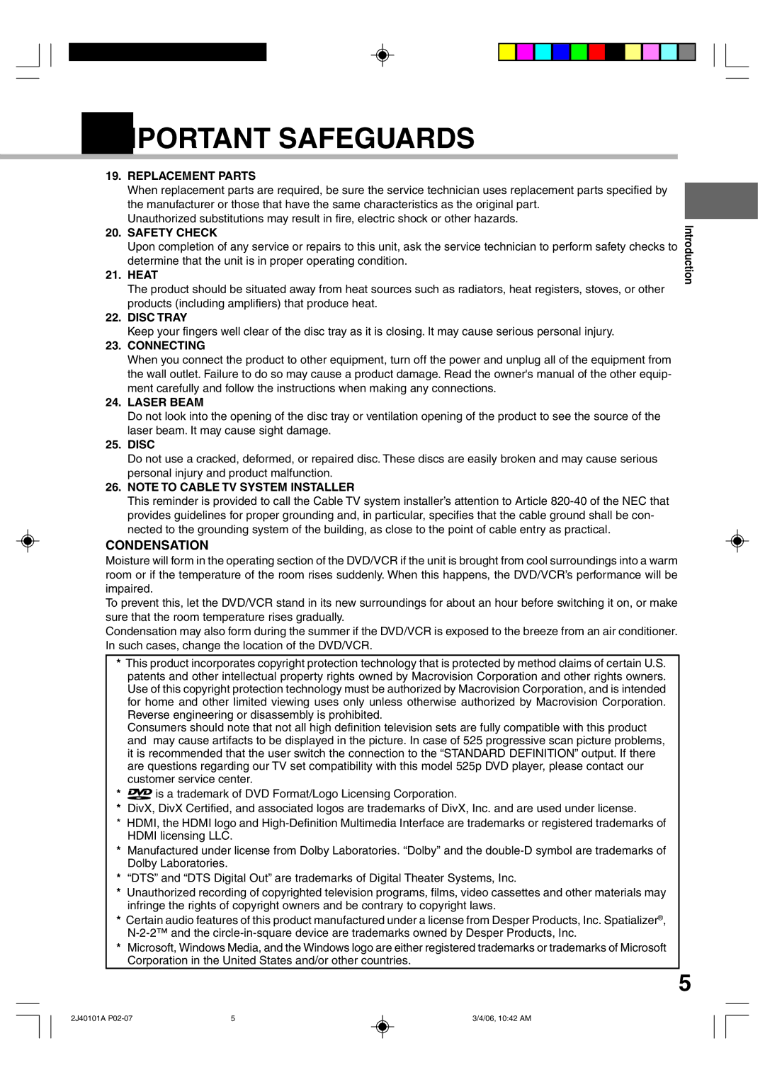 Toshiba D-VR5SU owner manual Replacement Parts, Safety Check, Disc Tray, Connecting Laser Beam 