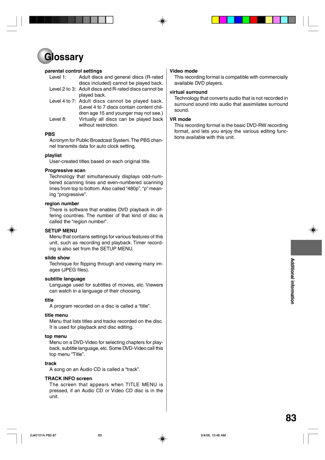 Toshiba D-VR5SU owner manual Pbs 