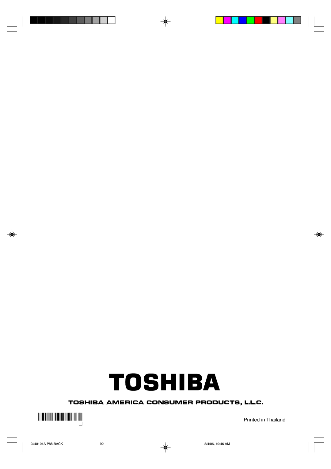 Toshiba D-VR5SU owner manual 2J40101A P88-BACK 06, 1046 AM 