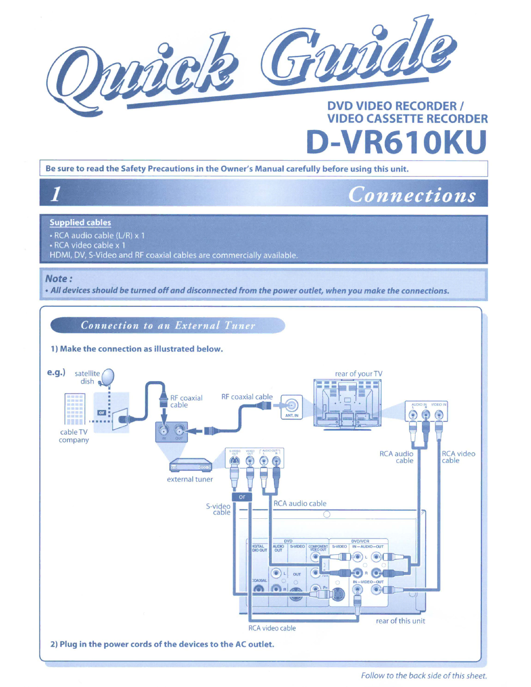 Toshiba D-VR610KU manual 