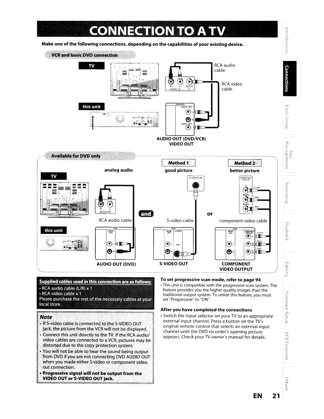 Toshiba D-VR610KU manual Connection to a TV, @Lil~ 