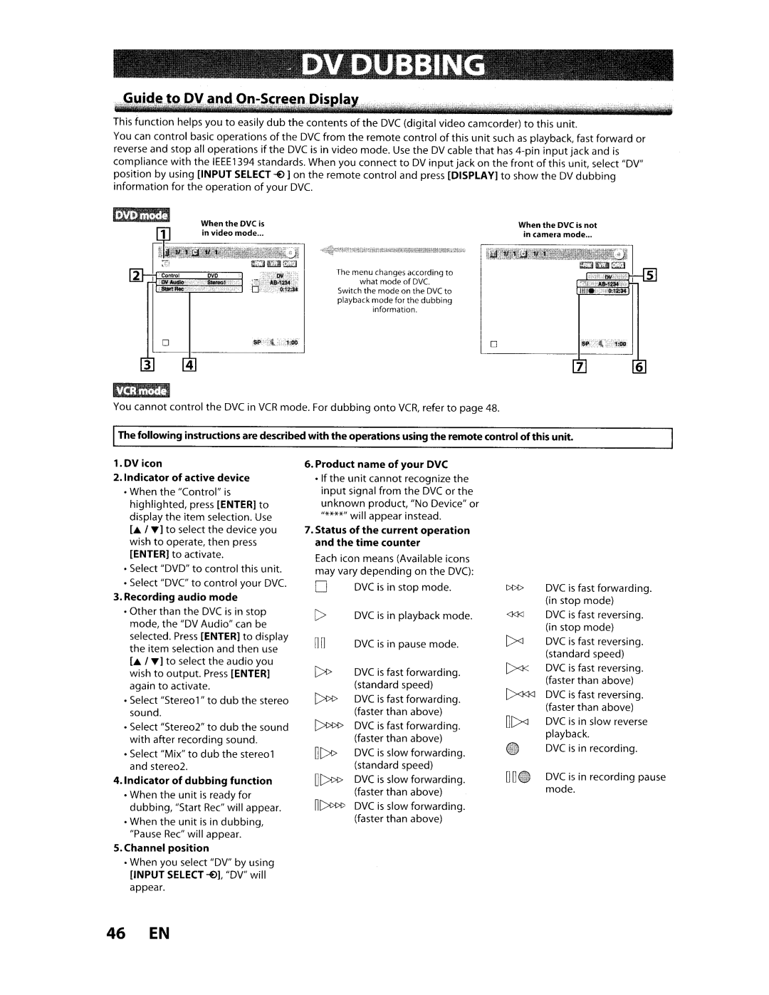 Toshiba D-VR610KU manual Dvdubbing, 46 EN 