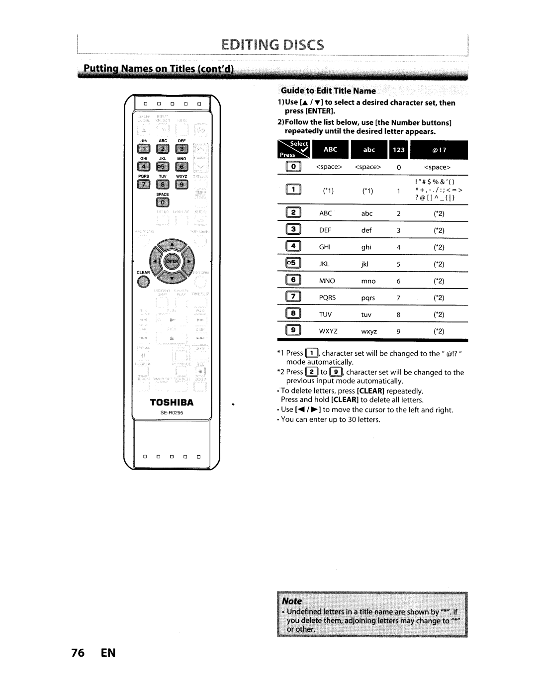 Toshiba D-VR610KU manual ~0~J, 76 EN 