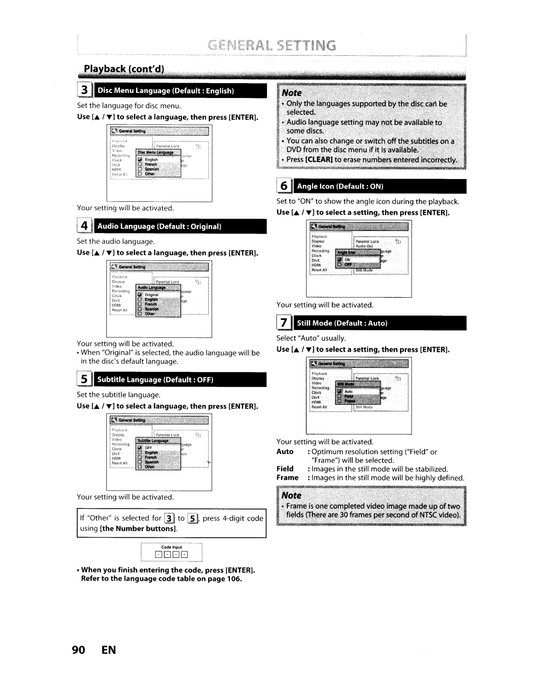 Toshiba D-VR610KU manual General Setting 