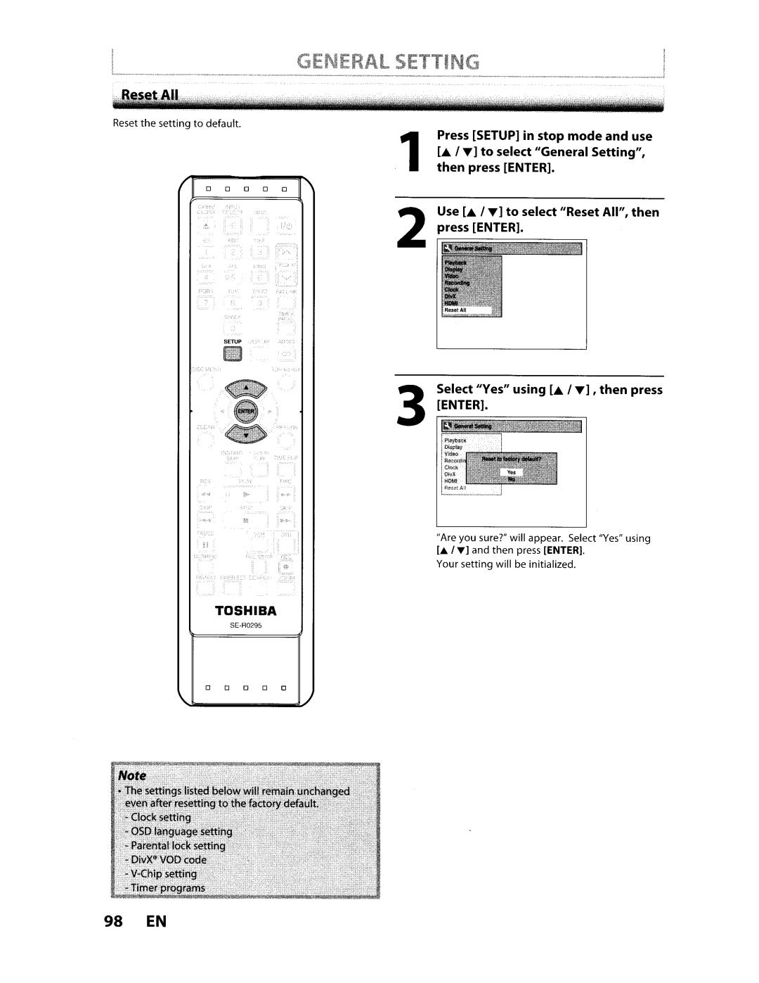 Toshiba D-VR610KU manual 98 EN 