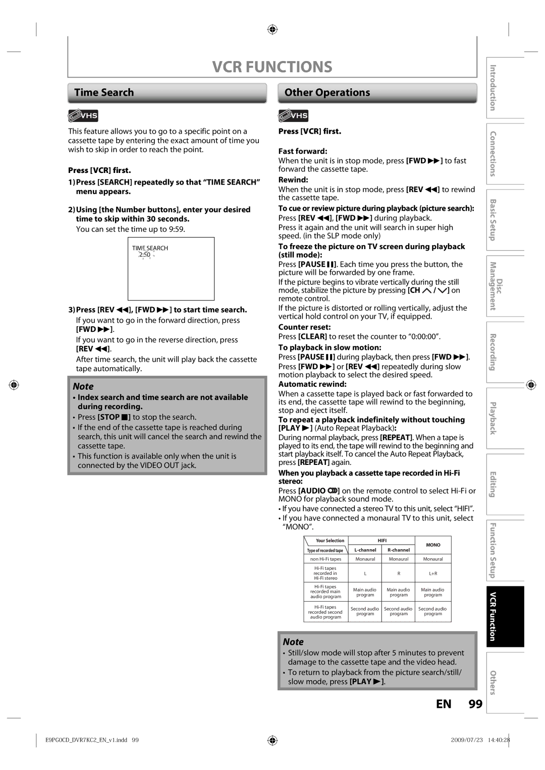 Toshiba D-VR7KC2 owner manual Other Operations 