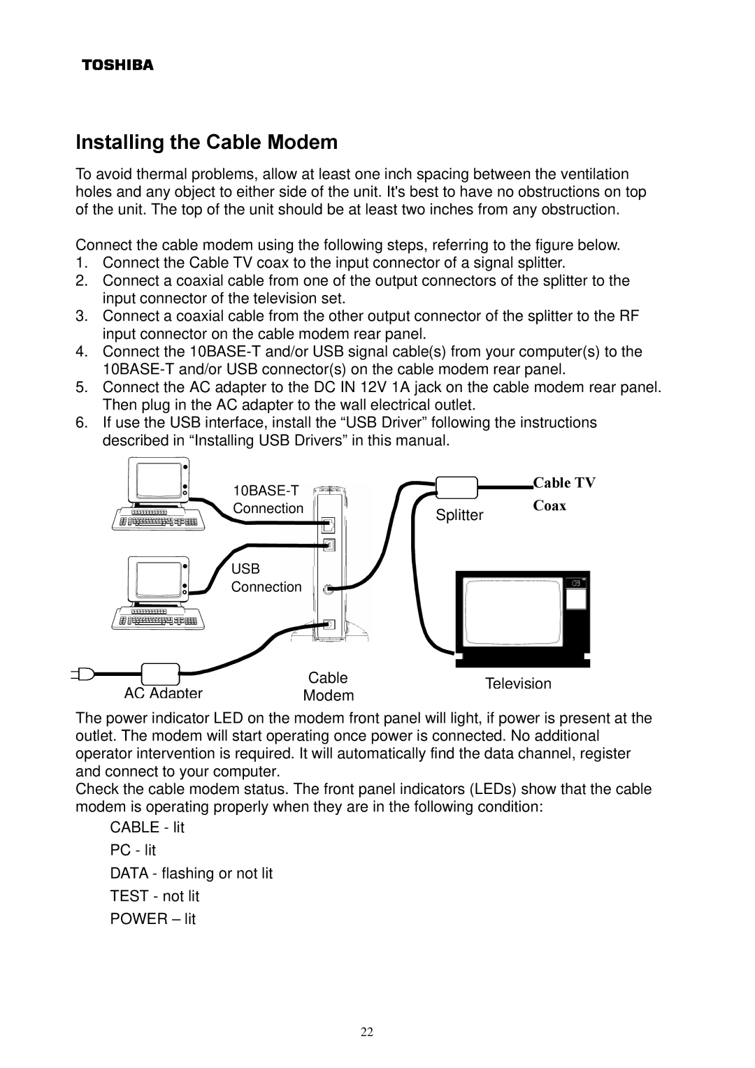 Toshiba DAZ8821F/S owner manual Cable TV 