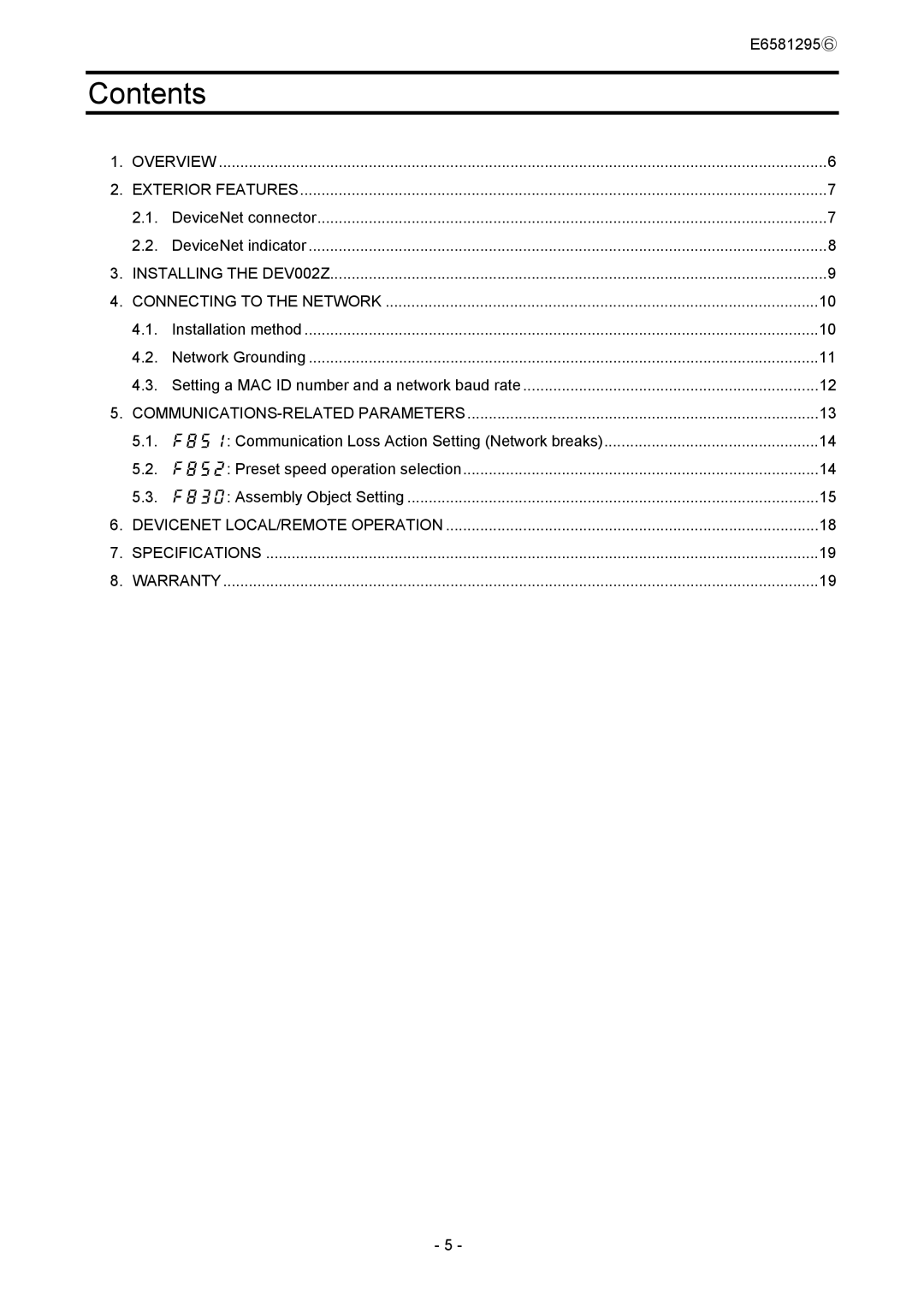 Toshiba DEV002Z instruction manual Contents 