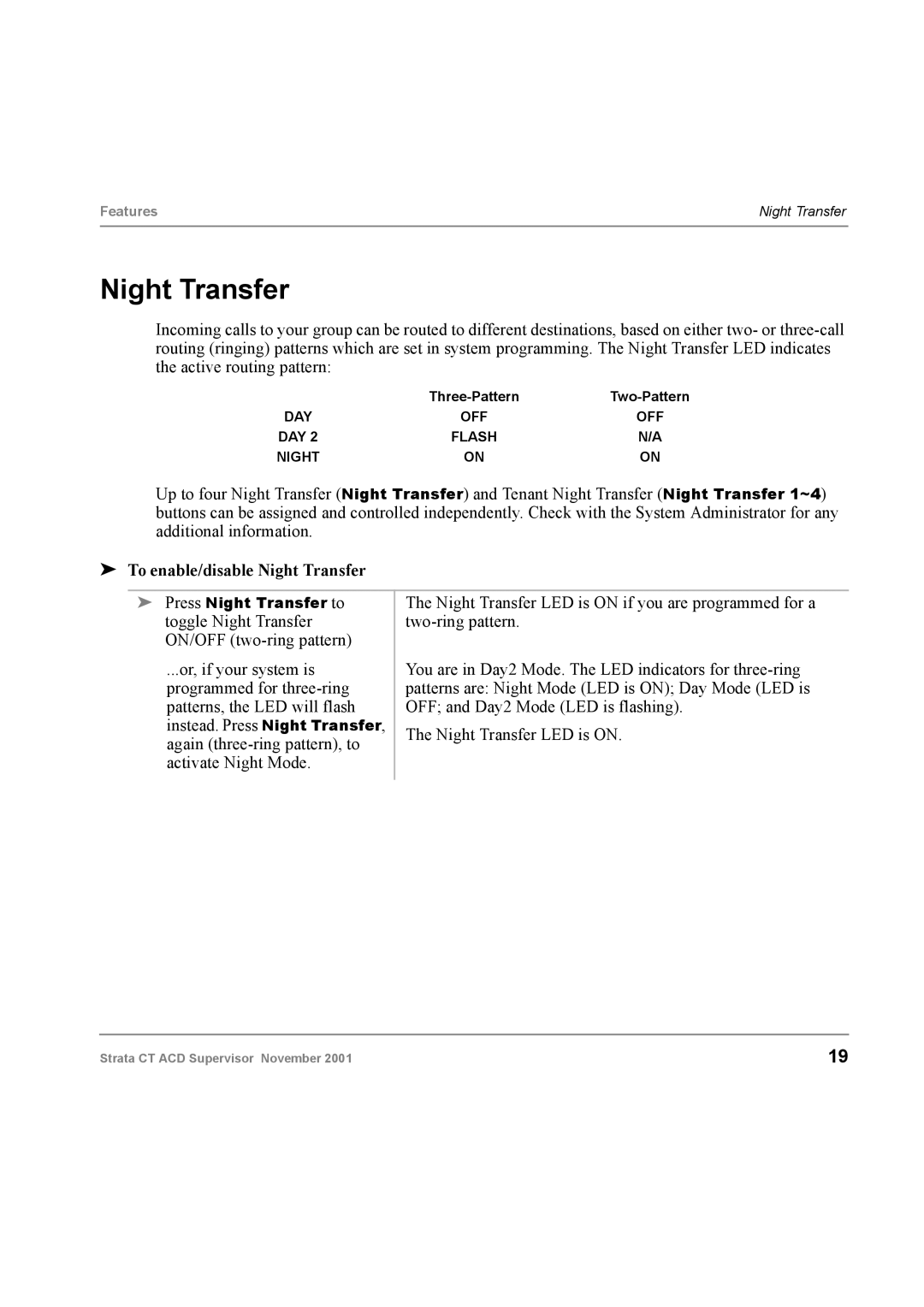 Toshiba Digital Business Telephone Solutions manual To enable/disable Night Transfer 