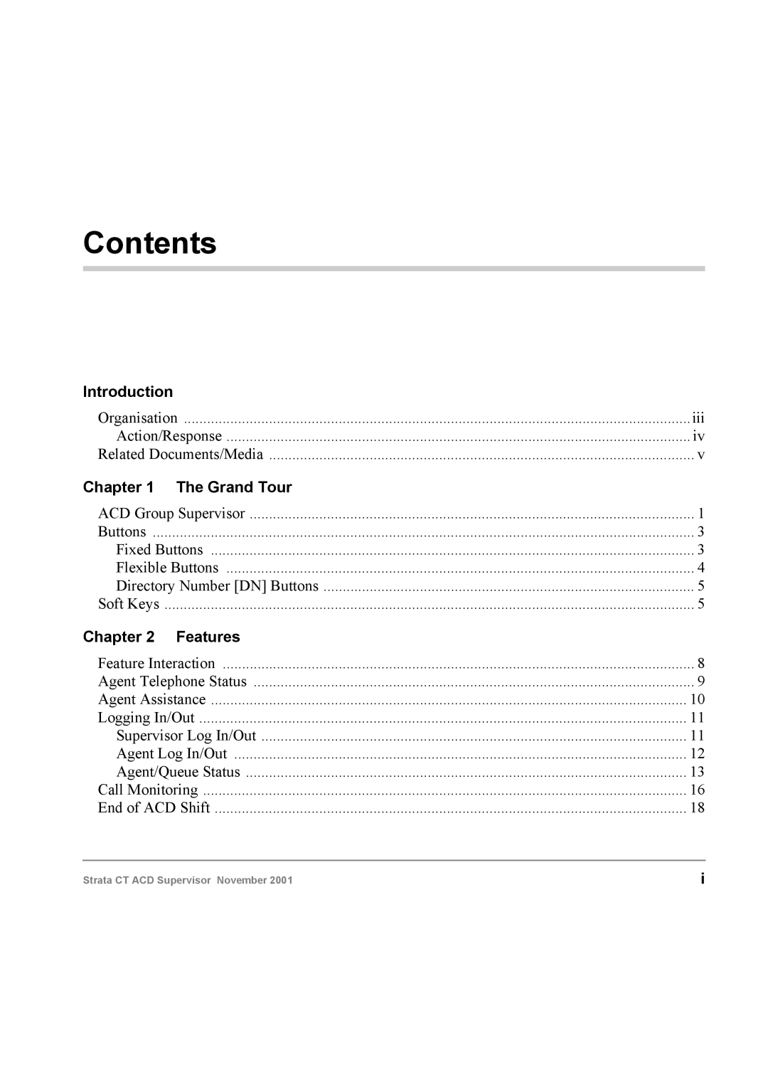 Toshiba Digital Business Telephone Solutions manual Contents 