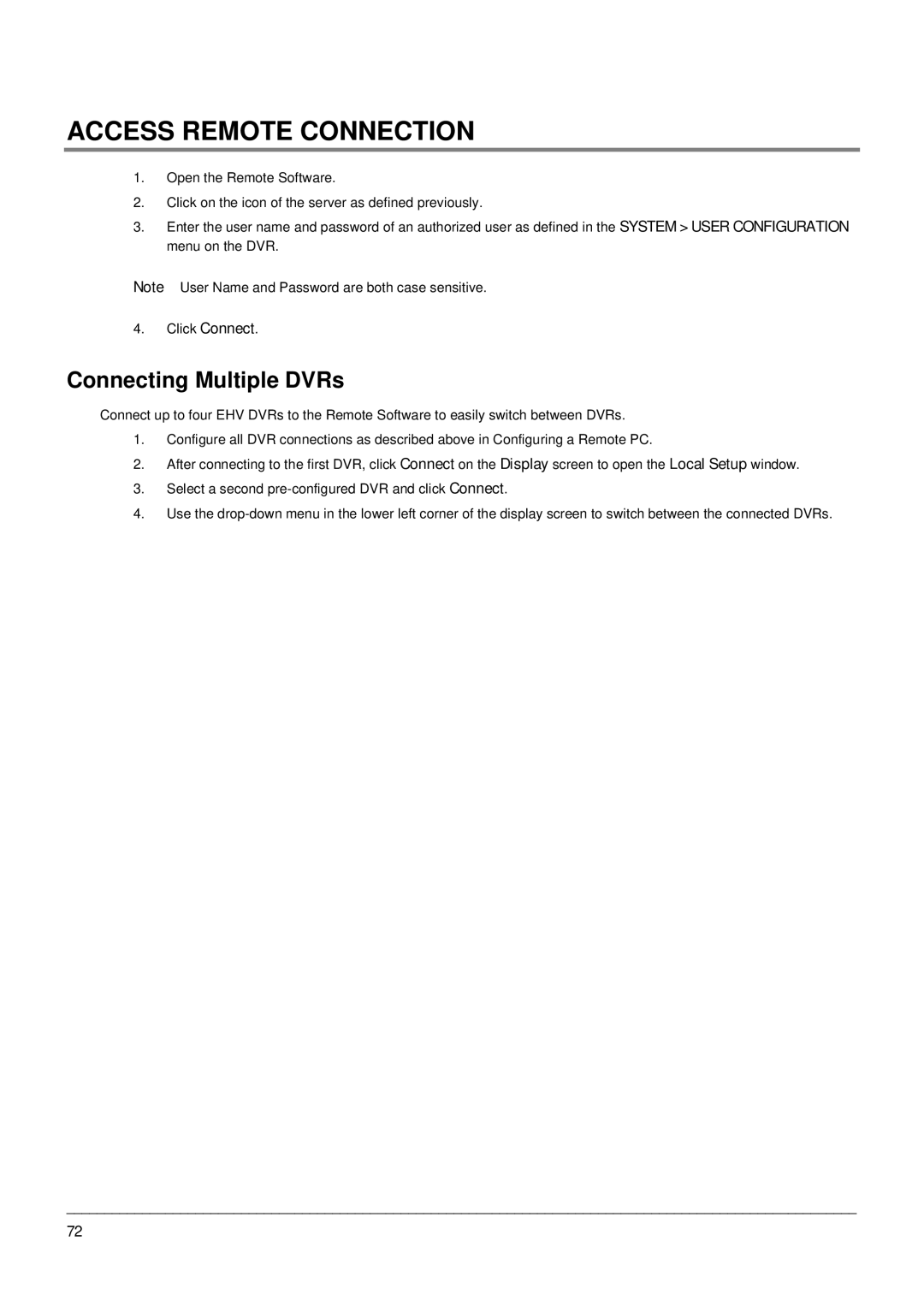 Toshiba EHV Hybrid H.264 DVR, Digital Recording and Transmission System Access Remote Connection, Connecting Multiple DVRs 