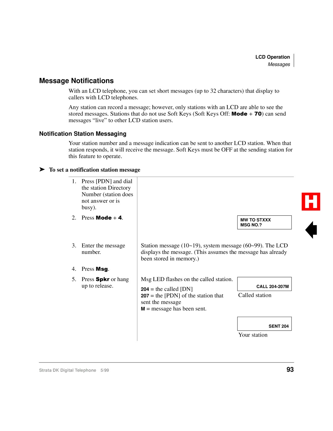 Toshiba Digital Telephone manual Message Notifications, To set a notification station message 