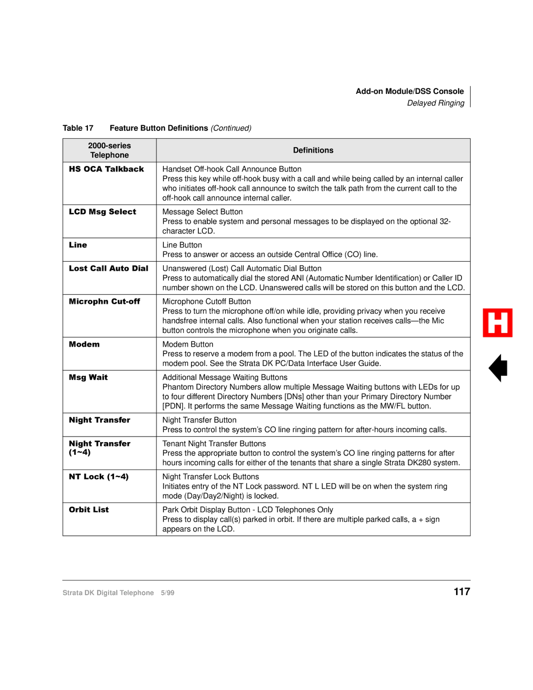 Toshiba Digital Telephone manual 117, Series Definitions Telephone +62&$7DONEDFN 