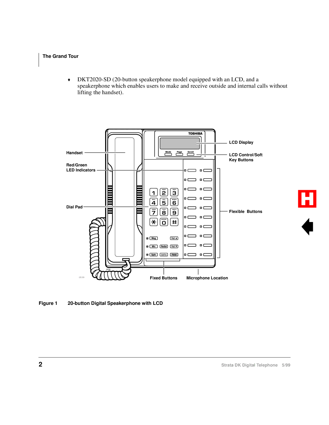Toshiba Digital Telephone manual button Digital Speakerphone with LCD 