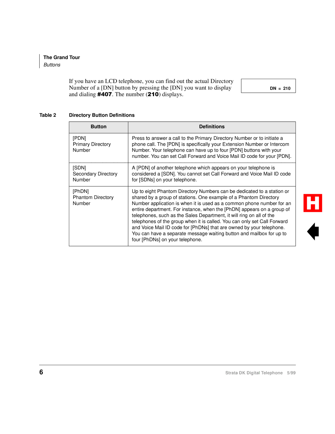 Toshiba Digital Telephone manual Directory Button Definitions 