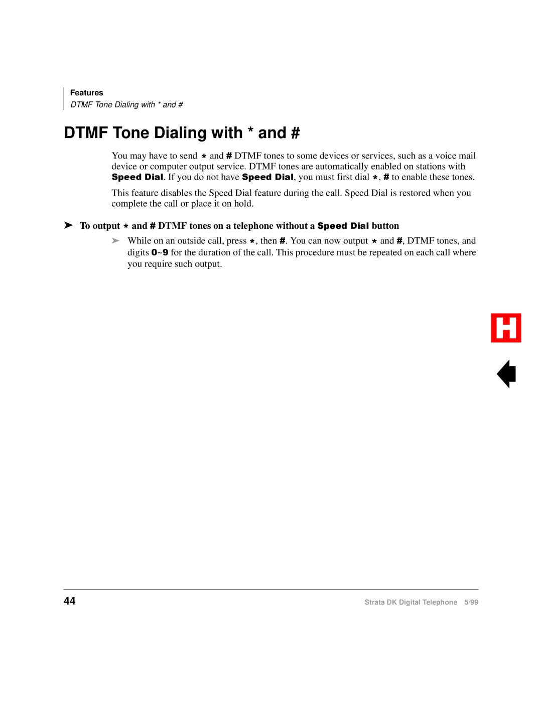 Toshiba Digital Telephone manual Dtmf Tone Dialing with * and # 