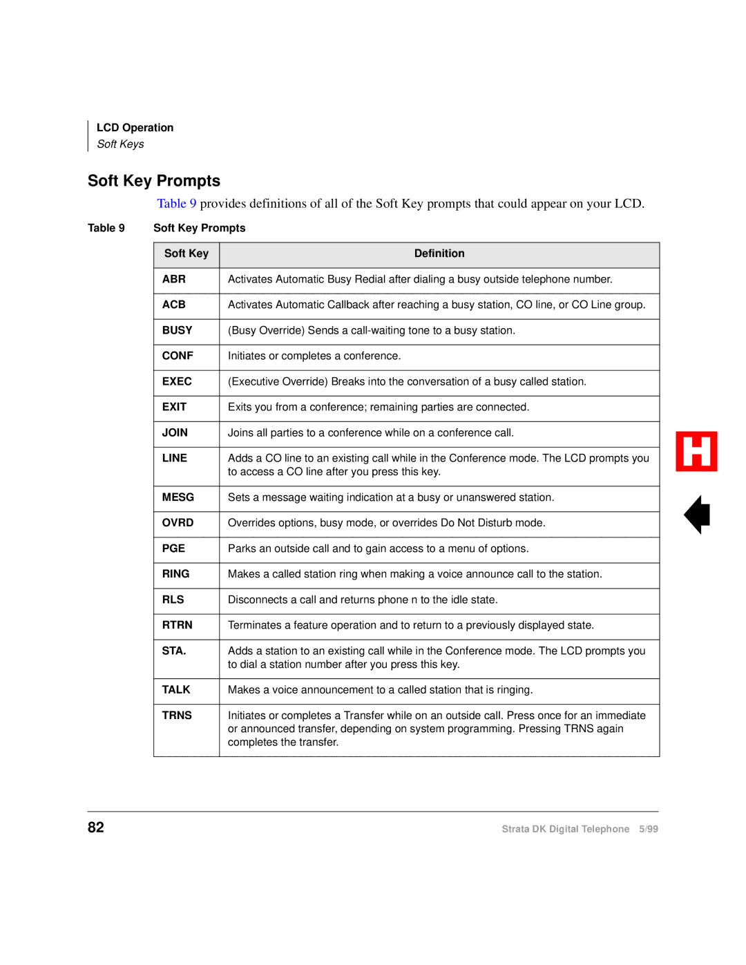 Toshiba Digital Telephone manual Soft Key Prompts, Line 