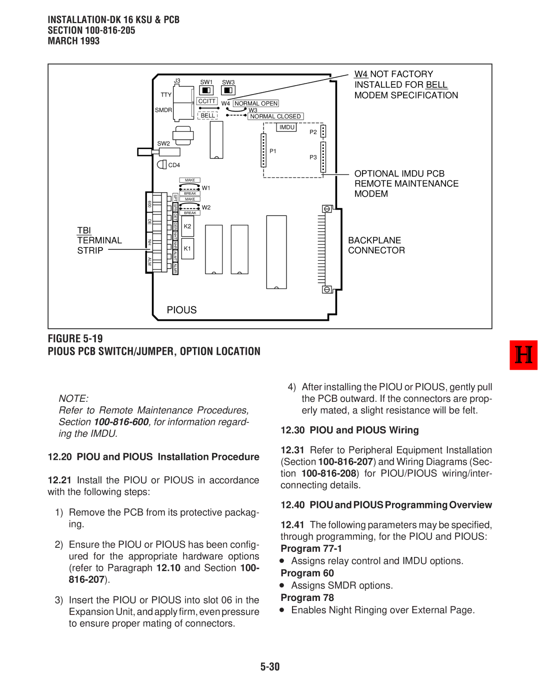 Toshiba DK8 manual INSTALLATION-DK 16 KSU & PCB Section, Pious 