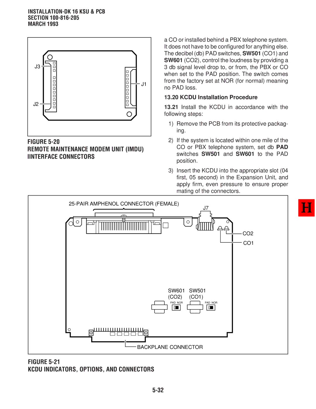 Toshiba DK 16, DK8 manual Remote Maintenance Modem Unit Imdu Iinterface Connectors, Kcdu INDICATORS, OPTIONS, and Connectors 